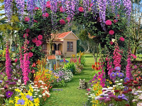 summer garden flower wallpaper-free-hd-for-desktop - HD Wallpaper