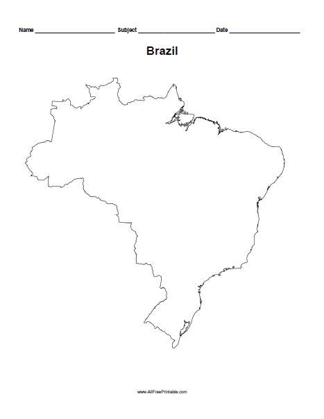 Brazil Map Coloring Page - 7 Printable Blank Maps For Coloring All Esl : Lonely planet photos ...