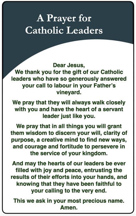 Our Prayer for Leaders – Catholic Leadership Centre Singapore