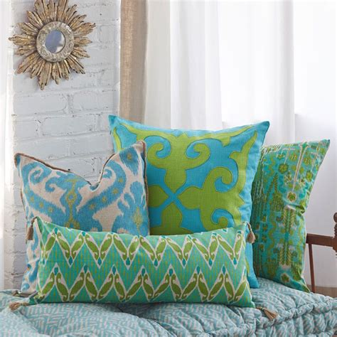Lacefield Designs Lime & Turquoise pillow collection www.lacefielddesigns.com #pillows #applique ...