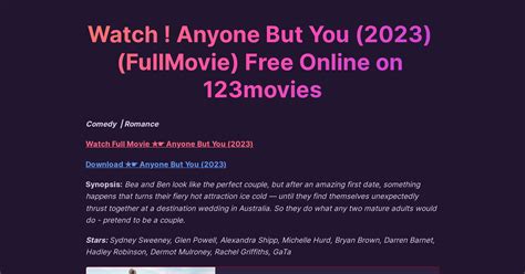 Watch ! Anyone But You (2023) (FullMovie) Free Online on 123movies