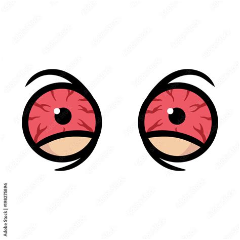 Cartoon Bloodshot Eyes Stock Vector | Adobe Stock