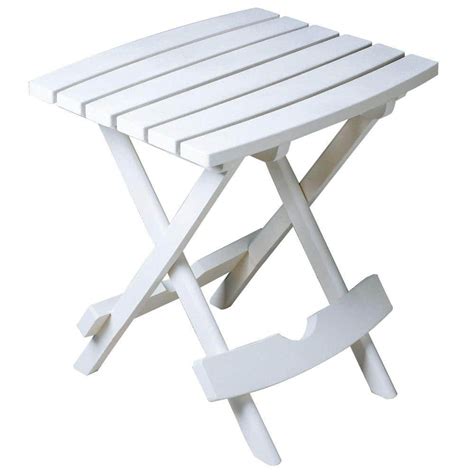 Adams Manufacturing Quik-Fold White Patio Side Table-8500-48-3700 - The Home Depot