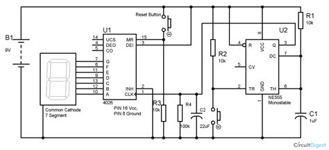 7 Segment Counter Circuit Diagram