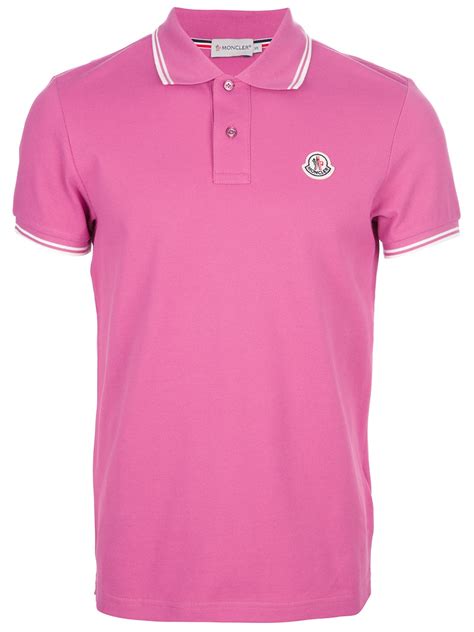 Lyst - Moncler Classic Polo Shirt in Pink for Men