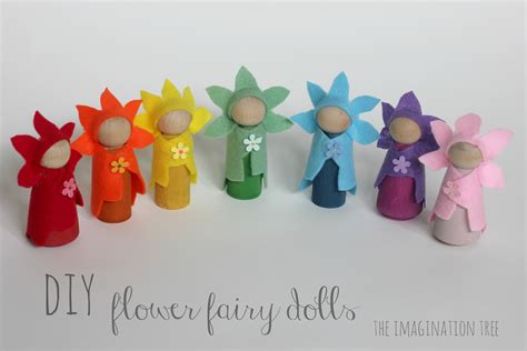 DIY Flower Fairy Wooden Peg Dolls - The Imagination Tree