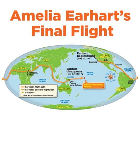 Amelia's final flight | Amelia earhart, Flight map, Amelia