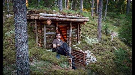 Building My BEST DUGOUT EVER - ALONE into Wild Forest - Bushcraft Moss ...