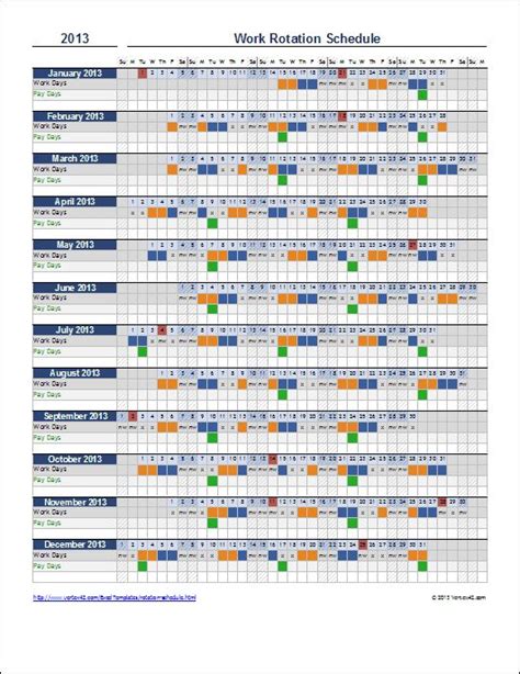 Work Rotation Schedule | Shift schedule, Schedule template, Schedule ...