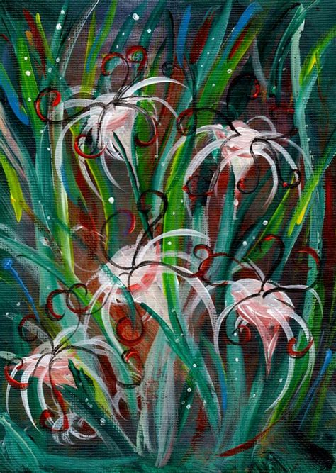 Spider Lily Painting by Mrs Wilkes Art