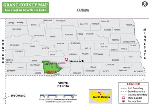 Grant County Map, North Dakota