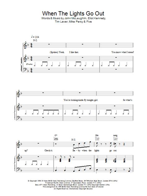 When The Lights Go Out | Sheet Music Direct