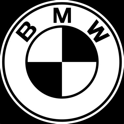 the bmw logo is shown in black and white