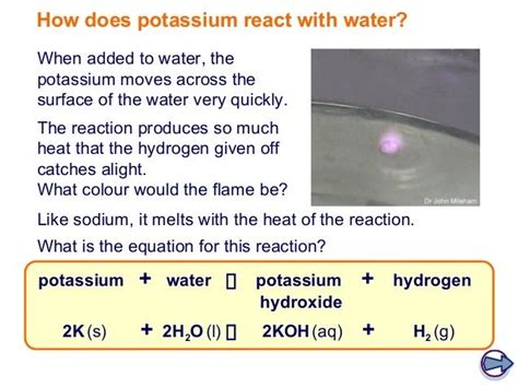 Potassium Reaction With Water - potassium water exothermic reaction science | Fundamental ...