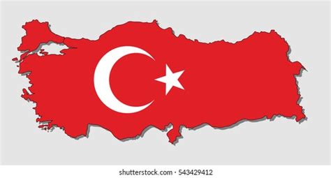 Turkey Vector Map Flag Isolated On Stock Vector (Royalty Free) 182206184