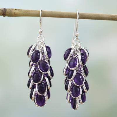 Novica Sterling Silver and Amethyst Earrings Indian Jewelry | Amethyst earrings, Indian jewelry ...