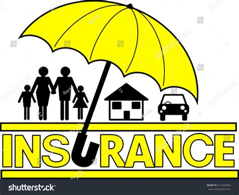 Insurance Sign Vector Umbrella Yellow Black Stock Vector 212163853 - Shutterstock