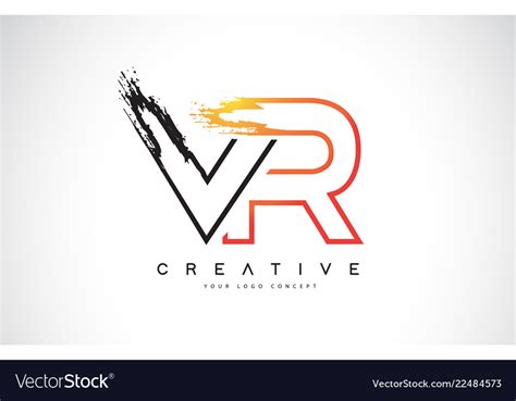 Vr creative modern logo design with orange Vector Image