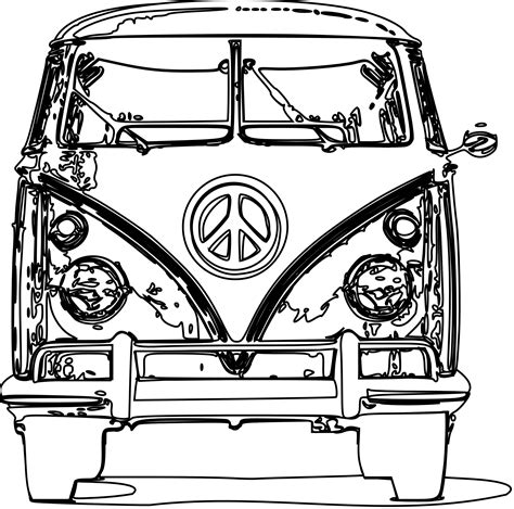 vw bus coloring page - Clip Art Library