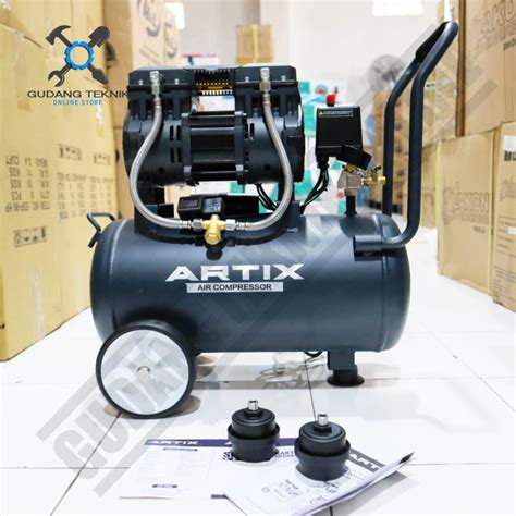 Jual Mesin Kompresor Angin Oilles 1.75Hp 24 Liter HS1390-24 ARTIX / Air Compressor Silent Oilles ...