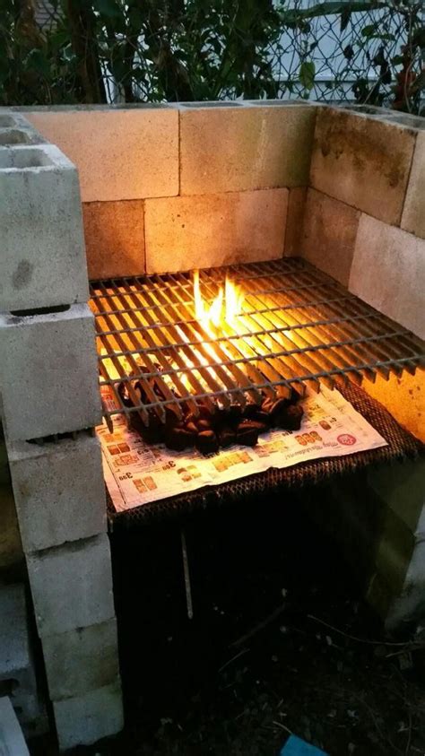 Create a BBQ grill from cinder blocks #”builtingrilldiy” - Cinder ...