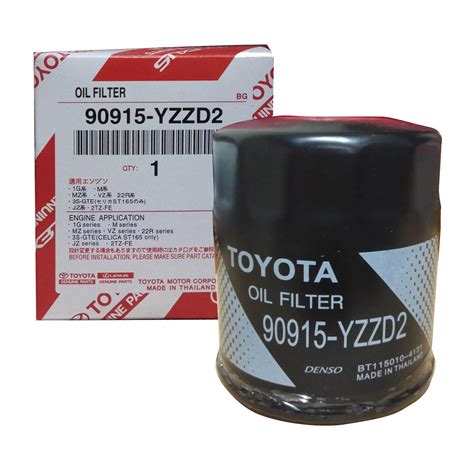 TOYOTA Genuine Parts Oil Filter 90915-YZZD2 for Toyota Fortuner ...