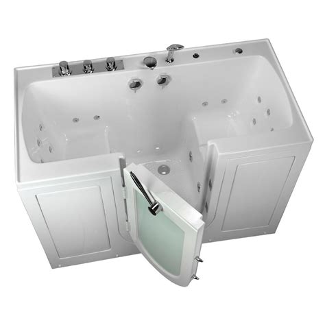 Ella 5 ft. Tub4Two 2 Seat Acrylic Walk-In Whirlpool Bathtub in White with Center Outward Opening ...