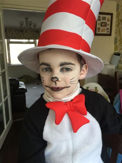 Cat in the hat costume and makeup for world book day | Book week costume, Hats, Costumes