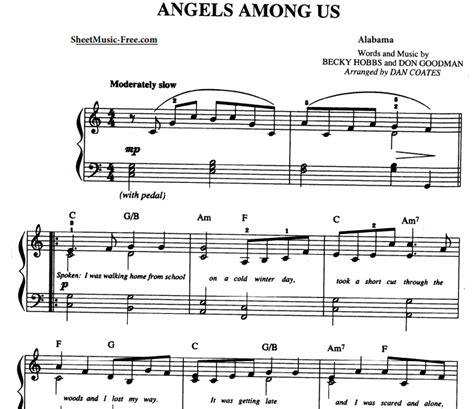 Alabama - Angels Among Us Free Sheet Music PDF for Piano | The Piano Notes