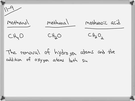 SOLVED:As methanol is converted to methanal, and then methanoic acid ...