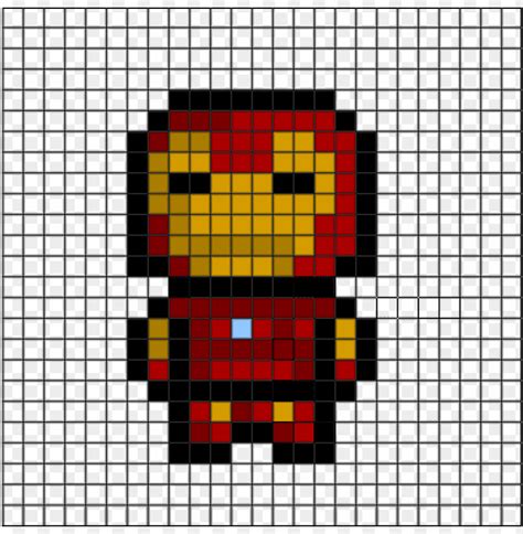 2d iron man helpful grid - pixel art easy iron ma PNG image with transparent background | TOPpng