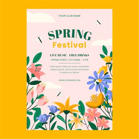 Free Vector | Flat spring invitation template