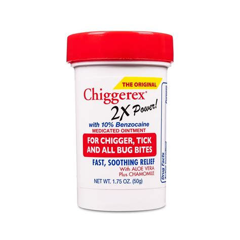 Buy Chiggerex 2x Power First Aid Medicated Ointment for Chiggers, Mosquito, Bug Bites, 1.75 Oz ...