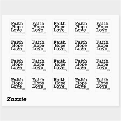 Faith Hope Love Stickers | Zazzle