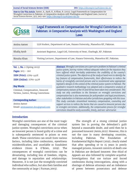 79 Legal Framework On Compensation Amina Aamer | Download Free PDF | Miscarriage Of Justice ...