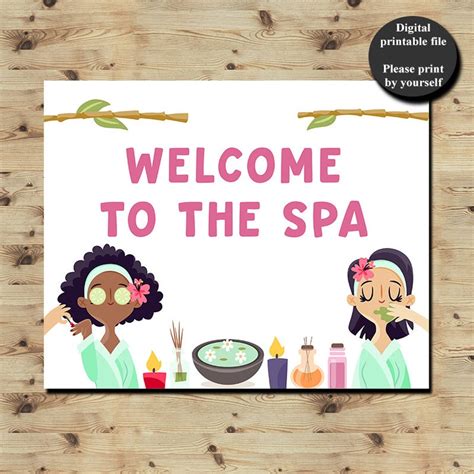 Spa Party Signs Spa Birthday Party Signs Manicure Station | Etsy