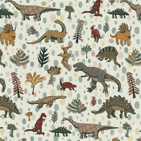 Dinosaur Pattern Digital Art by Goosefrol - Pixels