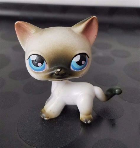 Littlest Pet Shop Lps Rare Shorthair Siamese Cat #5 W/ Black Grey Blue Eyes | What's it worth