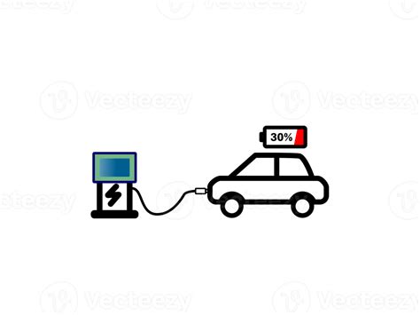 electric car icon and charging Electric cars are becoming popular nowadays. 23204780 PNG