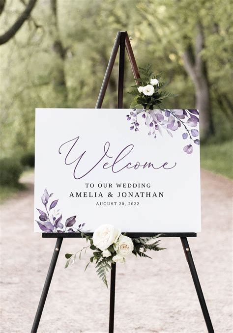 Dusty Purple Wedding Welcome Sign Lavender Wedding Welcome - Etsy | Wedding welcome signs ...