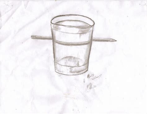 Pencil Behind Glass of Water Sketch by legomaniac525 on DeviantArt