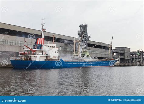 Loading of a Bulk Carrier Ship Stock Image - Image of trade, business ...