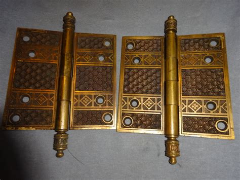 Antique Bronze Victorian Door Hinges - Antique Door Hardware