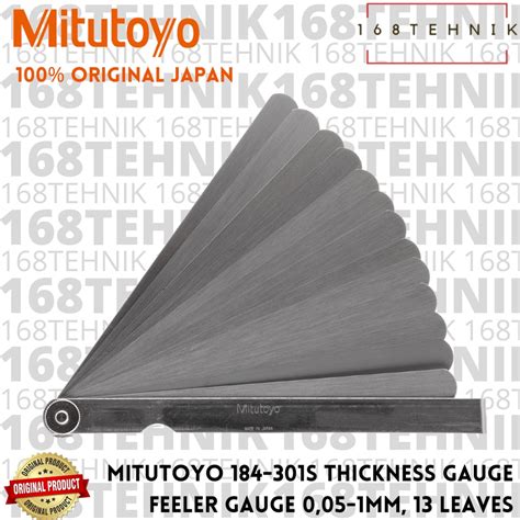 Mitutoyo 184-301S Thicknes GAUGE / FEELER GAUGE 0.05-1mm, 13 Leaves | Shopee Philippines