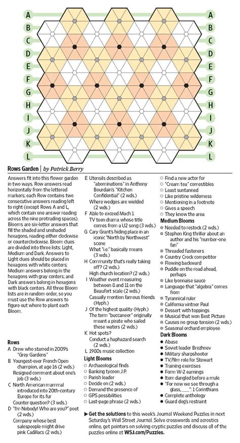 Printable Wsj Crossword - Printable Crossword Puzzles