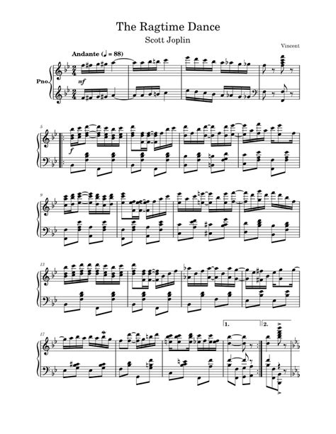 The Ragtime Dance sheet music for Piano download free in PDF or MIDI