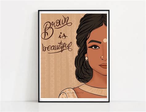 Brown is Beautiful Indian Women Boho Desi Art Poster Print I - Etsy