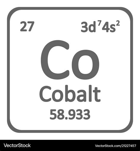 Periodic table element cobalt icon Royalty Free Vector Image