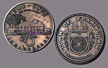 Framingham: Historical Note: 275th Commemorative Coin