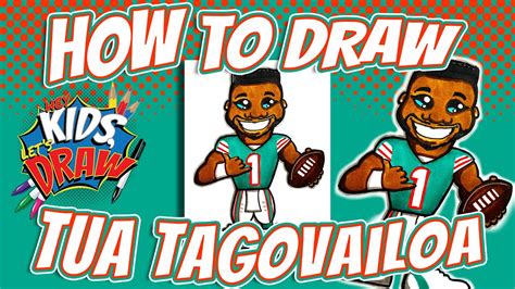 How to Draw Tua Tagovailoa for Kids - Miami Dolphins - YouTube